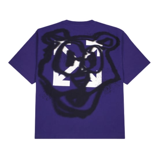 Off-White Teddy Arrow Logo Over Skate Fit Purple T-Shirt