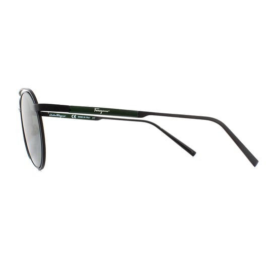 Salvatore Ferragamo Sunglasses SF169S 002 Matte Black Dark Grey Green