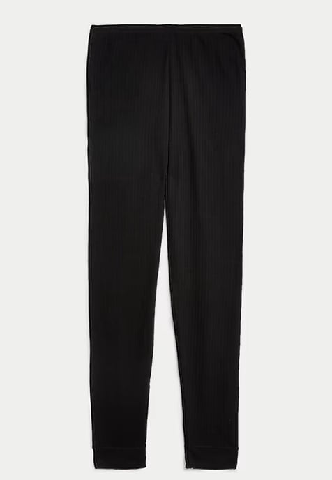 M & S Womens 2 Pack Thermal Pointelle Leggings En Negro - Image 4