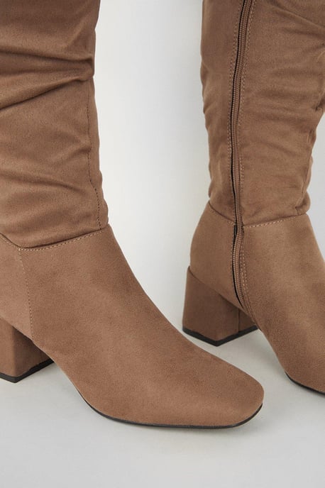Kaya Ruched Knee High Boots