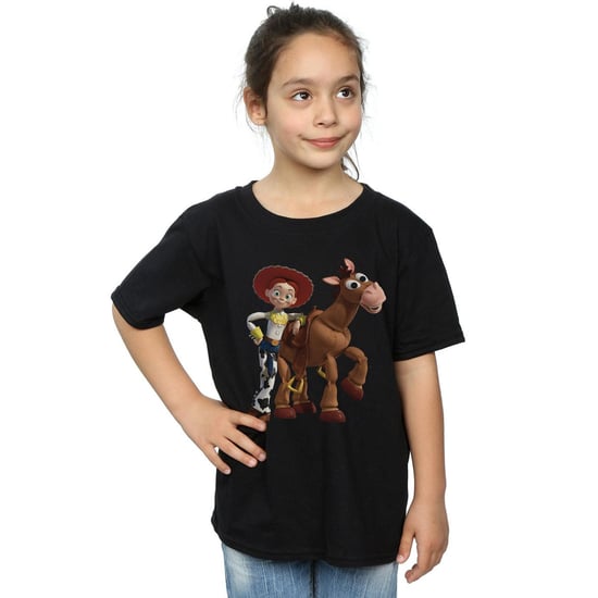 Disney Girls Toy Story 4 Jessie And Bullseye Cotton T-Shirt (Black) - Image 2