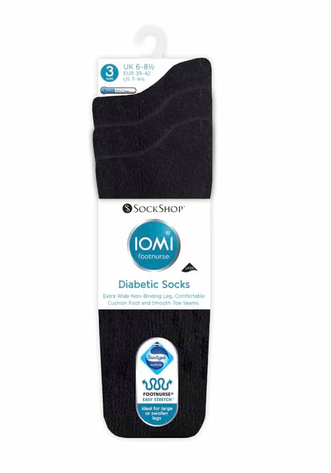 IOMI - 3 Pares de Calcetines Diabéticos para Piernas Hinchadas - Image 2