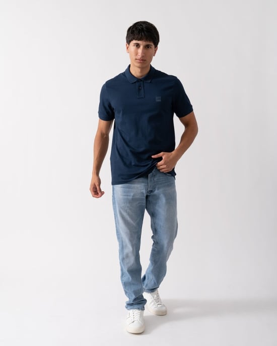 Camisa polo de hombre BOSS Orange Passenger de algodón elástico slim-fit con parche de logo - Image 3