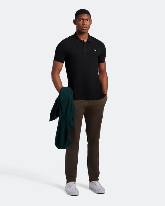 Lyle & Scott Plain Polo Shirt in Black - Image 3