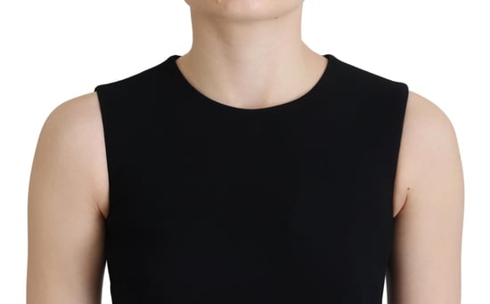 Vestido de mujer entallado con campana de viscosa negra de Dolce & Gabbana - Image 4