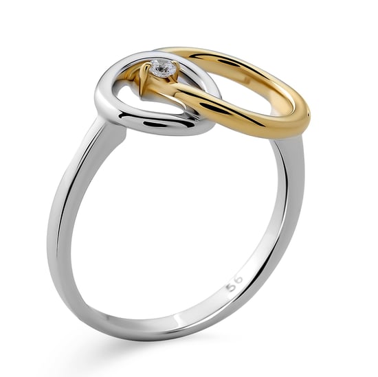 Orphelia Women's 925 Sterling Silver Ring - Silver/Gold ZR-7503/1 - Image 4