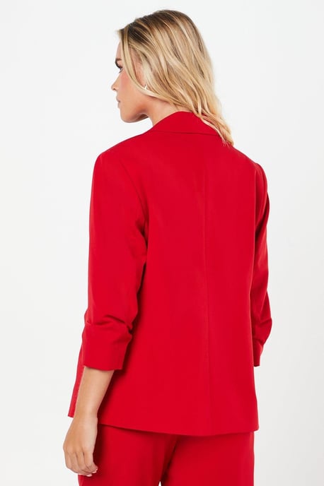 Petite Ruched Sleeve Blazer