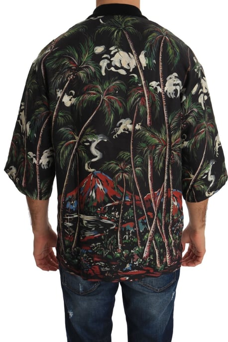 Camisa de Manga Corta Negra Volcán Sicilia de Dolce & Gabbana - Image 2