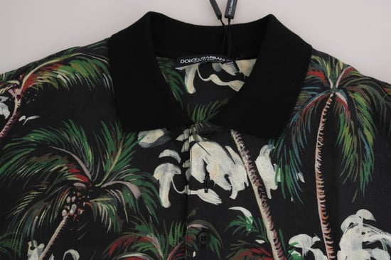 Camisa de Manga Corta Negra Volcán Sicilia de Dolce & Gabbana - Image 5