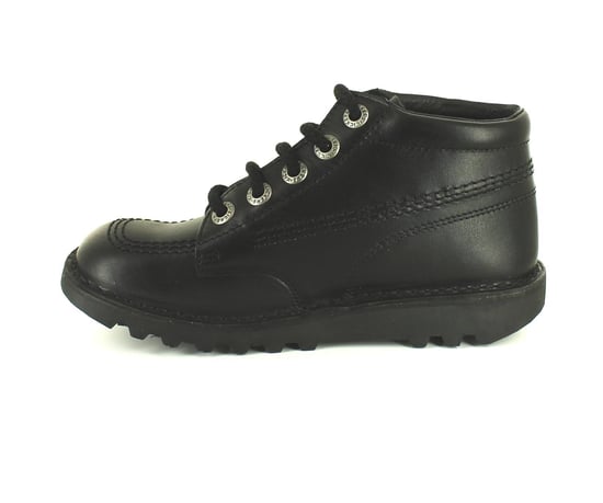 Kickers Childrens Boots Hi Core y Leather Lace Up black - Image 3