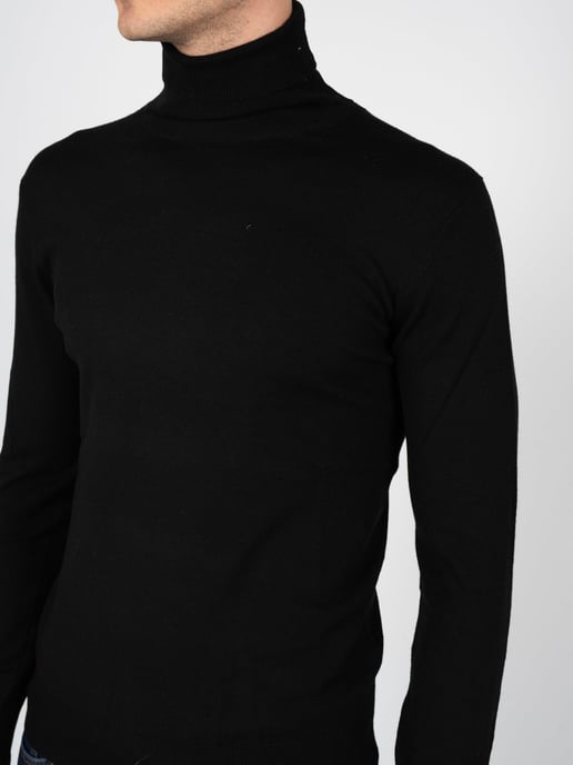 Xagon Man Suéter Turtleneck del hombre negro - Image 5
