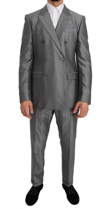 Traje Slim Fit Negro Stretch con Cristales Abeja de Dolce & Gabbana - Image 1