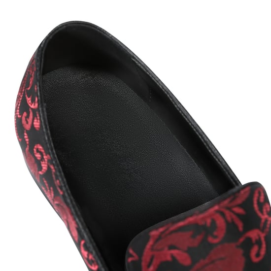 Men's Penny Loafers with Elegant Jacquard Red - Image 6