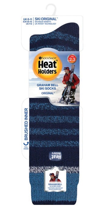 Calcetines largos de esquí a rayas hasta la rodilla para hombre - Image 2