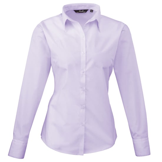 Premier Womens/Ladies Poplin Long-Sleeved Blouse (Lilac) - Image 1