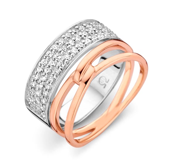 Orphelia Women's 925 Sterling Silver Ring - Silver/Rose ZR-7206 - Image 1