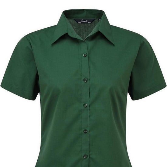 Premier Short Sleeve Poplin Blouse / Plain Work Shirt (Bottle) - Image 2