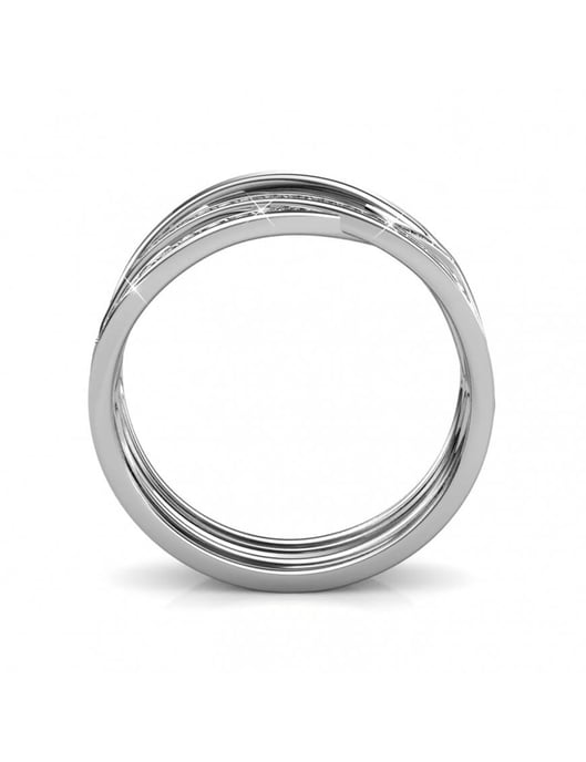 Anillo Criss Cross - Plata y Cristal - Image 5
