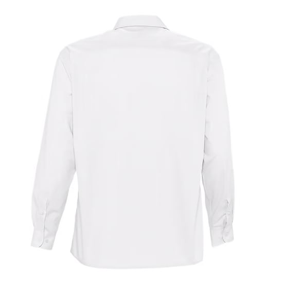SOLS Mens Baltimore Poplin Long-Sleeved Shirt (White) - Image 2