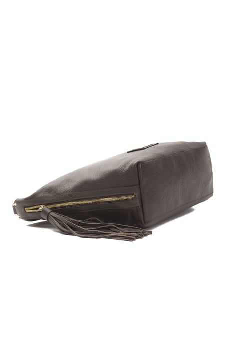 Bolso de Hombro de Cuero Marrón Pompei Donatella para Mujer - Image 4