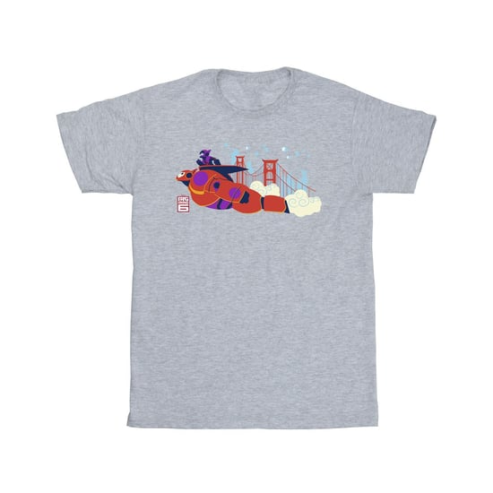 Disney Boys Big Hero 6 Baymax Hiro Bridge T-Shirt (Sports Grey)