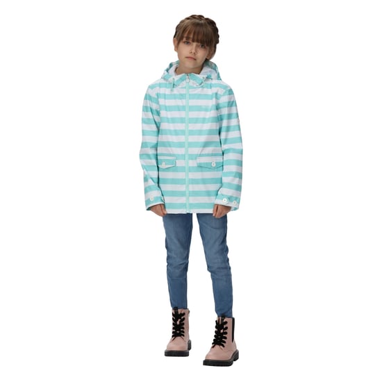 Regatta Childrens/Kids Belladonna Stripe Waterproof Jacket (Aruba Blue)