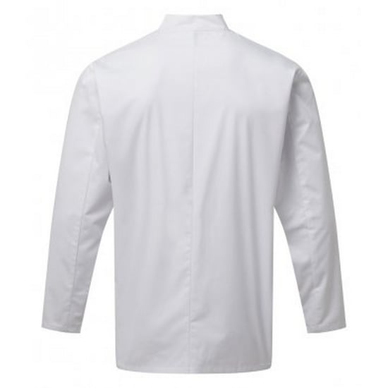 Premier Mens Essential Long-Sleeved Chef Jacket (White) - Image 2