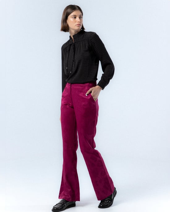 Fuchsia Jacquard Veronica Pants