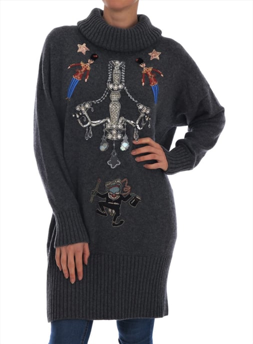 Suéter de cachemira gris cristal de cuento de hadas Dolce & Gabbana - Image 1