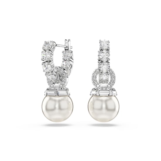 Swarovski 'Matrix Pearl' Women's Base Metal Drop Earrings - Silver 5691716 - Image 1