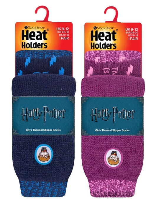 2 Pares Multipack Niños Harry Potter Calcetines con Puños | Calentadores | Niños y Niñas Calcetines Térmicos Gruesos Antideslizantes - HP Mix - Image 2