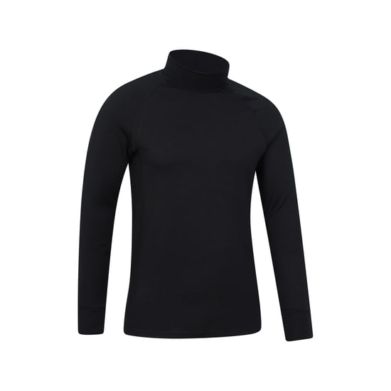 Mountain Warehouse Mens Summit Merino Wool Funnel Neck Thermal Top (Black) - Image 3