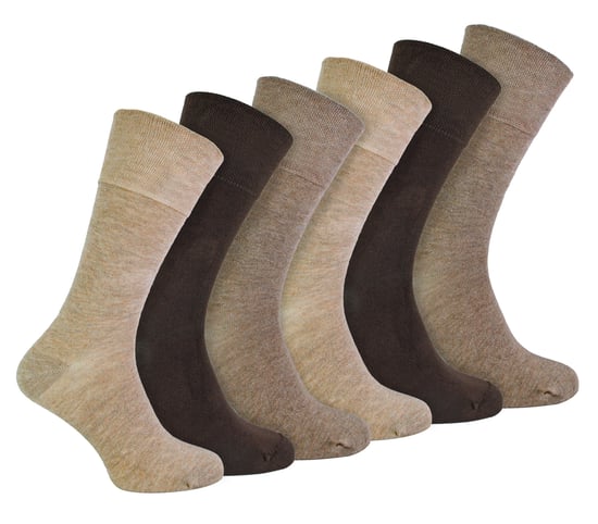 IOMI - Paquete de 6 Calcetines Diabéticos de Bambú para Hombre - Marrón - Image 1