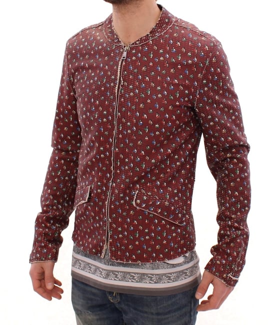 Chaqueta abrigo con print de boxers en cuero burdeos de Dolce & Gabbana - Image 2