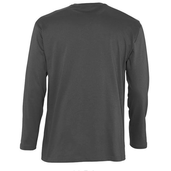 SOLS Mens Monarch Long Sleeve T-Shirt (Dark Grey) - Image 2