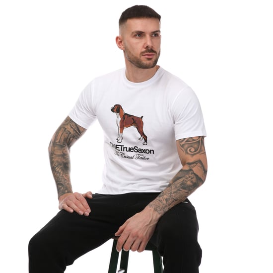 Men's One True Saxon Dawg T-Shirt in White - Image 4