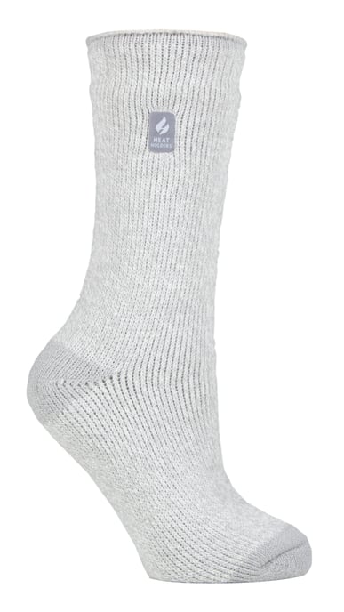 Heat Holders Lite - Calcetines Térmicos Aislantes para Mujer | Múltiples Diseños Incluyendo Rayas Argyle Corazones Estrellas | Calcetines Cálidos para Invierno - Gris Plata (Venecia) - Image 1