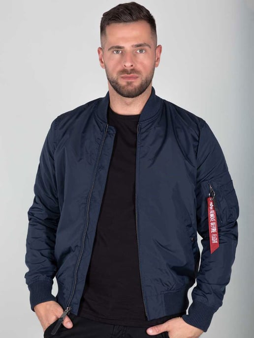Alpha Industries Men's MA-1 TT Bomber Jacket in Dark Blue - Image 1