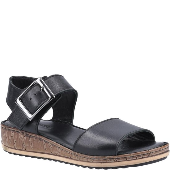 Hush Puppies Womens/Ladies Ellie Leather Wedge Sandals (Black) - Image 1