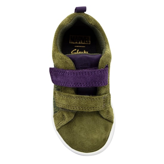 Clarks x Marvel City Kids Green Trainers