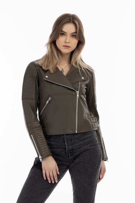 DreiMaster Vintage Leather Biker Jacket - Image 2
