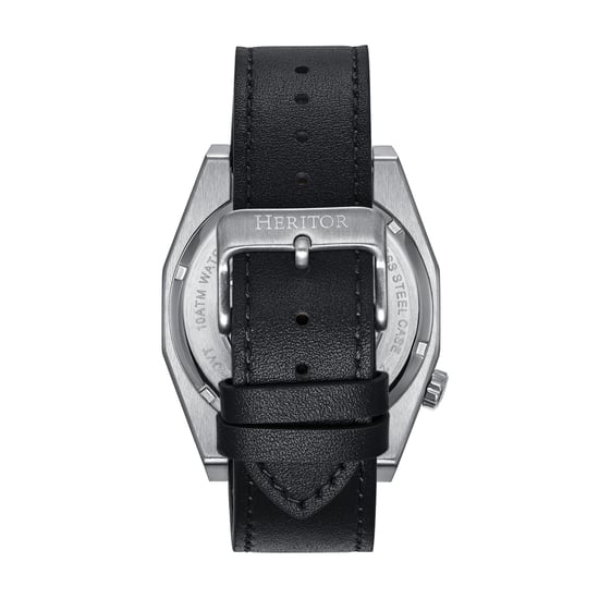 Heritor Automatic Amadeus Semi-Skeleton Leather-Band Watch