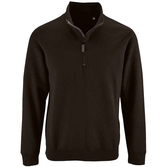 SOLS Mens Stan Zip Standing Collar Jumper (Black) - Image 1