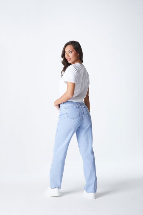 Blue Ripped Mom Jeans