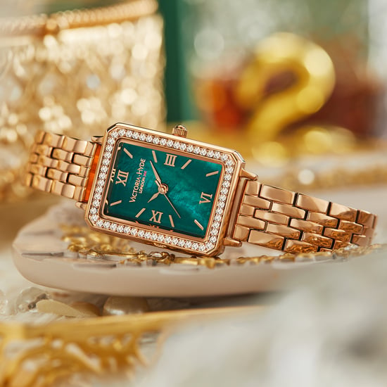 Victoria Hyde Westminster Rose Gold Green Diamond Detail Ladies Watch - Image 2