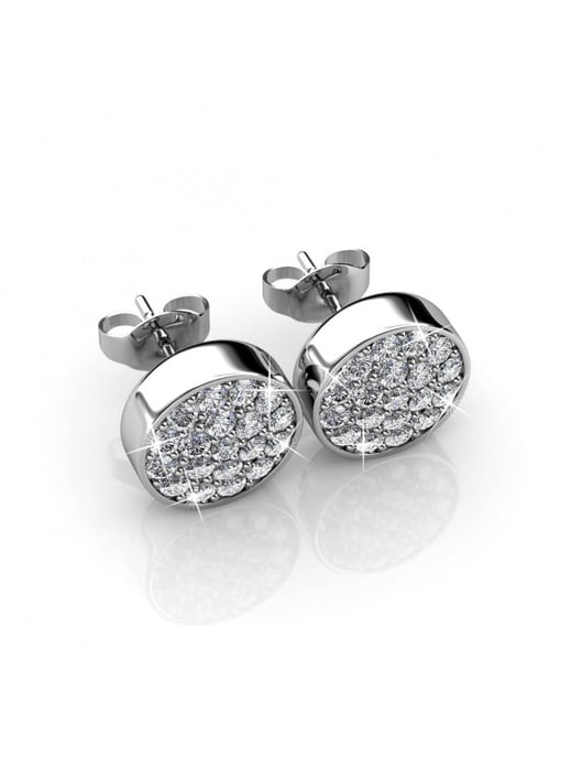 Pendientes Redondos - Plata y Cristal - Image 3