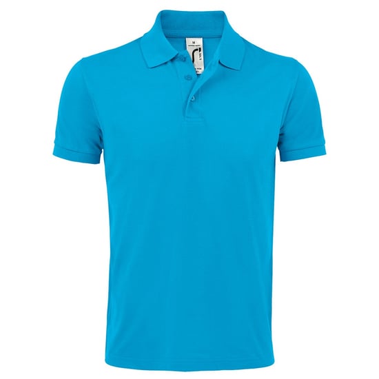 SOLs Mens Prime Pique Plain Short Sleeve Polo Shirt (Aqua) - Image 1