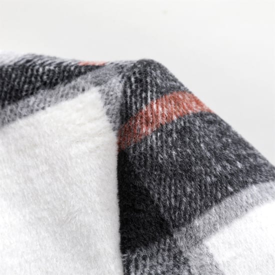 Men's Long Slim Fit Checked Winter Thick Coat with Shawl Collar Red - Image 6