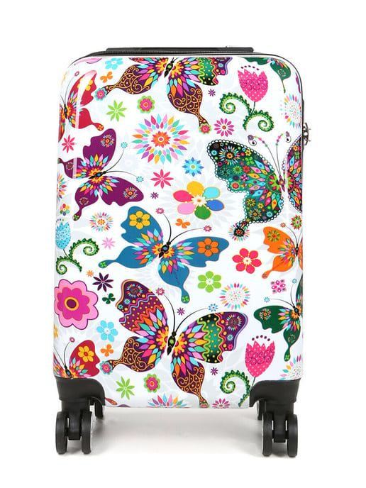 Hard Shell Printed 4 Wheel Travel Cabin Luggage Suitcase