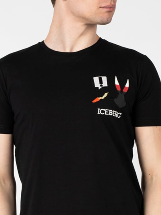 Iceberg T-Shirt del hombre negro - Image 5